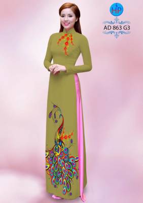 Vải áo dài chim Công-DT 2327