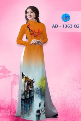Vải áo dài phong cảnh-DT 2337