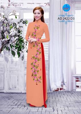Vải áo dài hoa Hồng dây-DT 2346