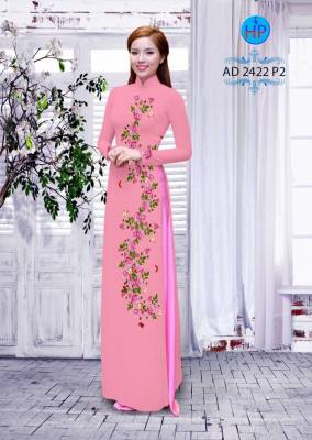 Vải áo dài hoa Hồng dây-DT 2346