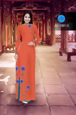 Vải áo dài hoa tà dưới-DT 2351