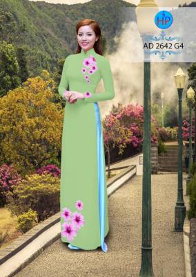 Vải áo dài hoa trên dưới-DT 2373