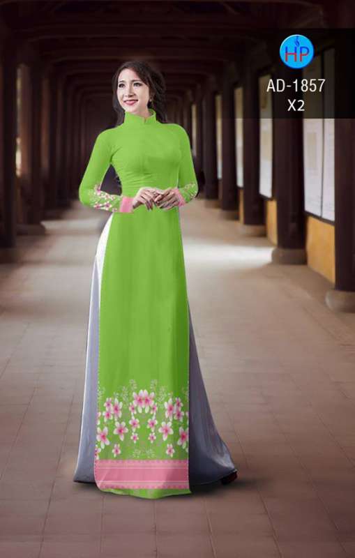 Vải áo dài hoa tà dưới