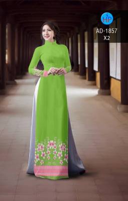 Vải áo dài hoa tà dưới-DT 2382