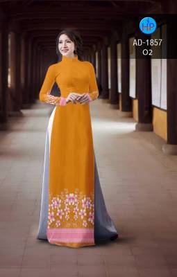 Vải áo dài hoa tà dưới-DT 2382