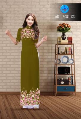 Vải áo dài hoa nhỏ trên dưới-DT 2386
