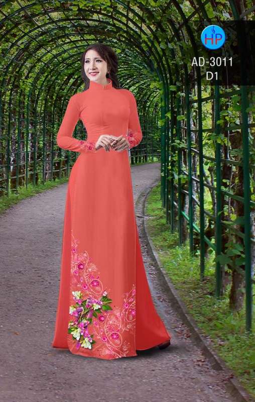 Vải áo dài hoa văn tà dưới