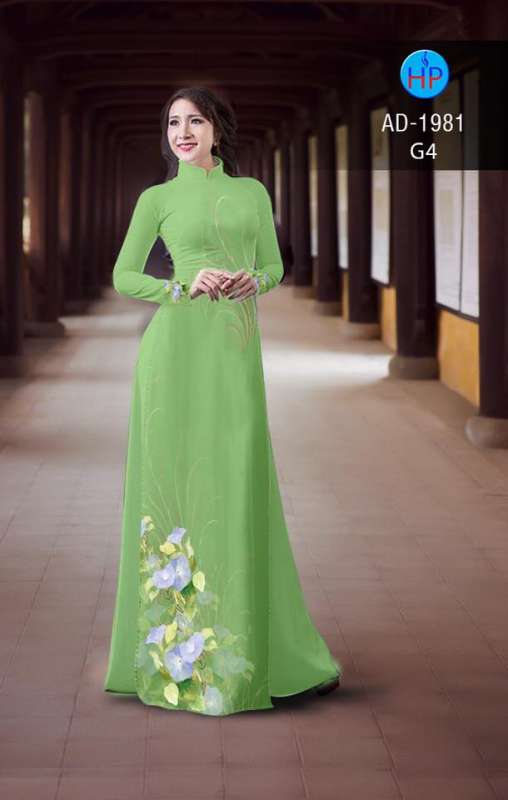 Vải áo dài hoa tà dưới