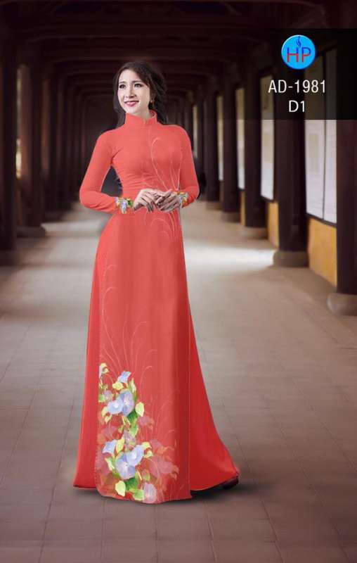 Vải áo dài hoa tà dưới