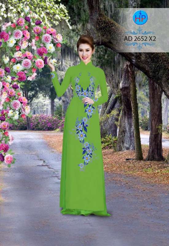 Vải áo dài hoa chạy dọc