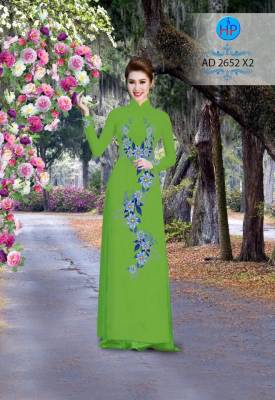 Vải áo dài hoa chạy dọc-DT 2412