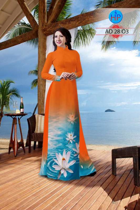 Vải áo dài bộ hoa Sen