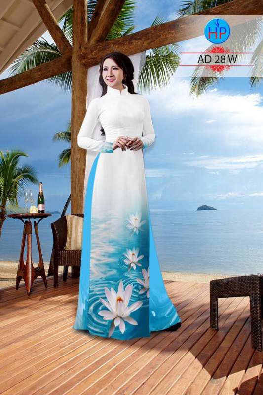 Vải áo dài bộ hoa Sen
