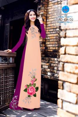 Vải áo dài bộ hoa Hồng-DT 2427