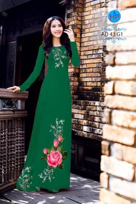Vải áo dài bộ hoa Hồng-DT 2427