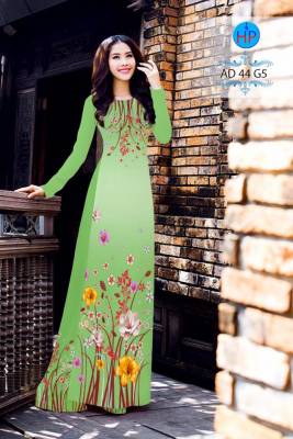 Vải áo dài bộ hoa cỏ-DT 2428