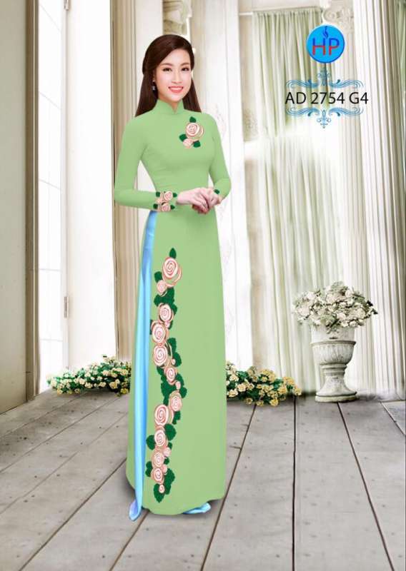 Vải áo dài hoa dây nhỏ