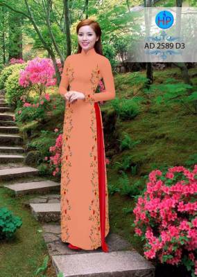 Vải áo dài hoa dây chạy dọc-DT 2434
