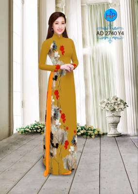 Vải áo dài hoa chạy dọc-DT 2443
