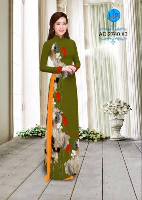 Vải áo dài hoa chạy dọc-DT 2443