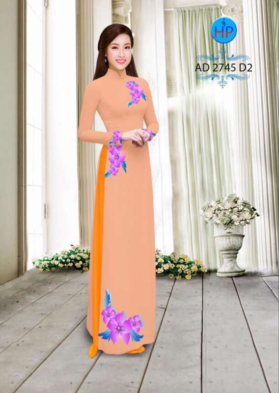 Vải áo dài hoa 3D