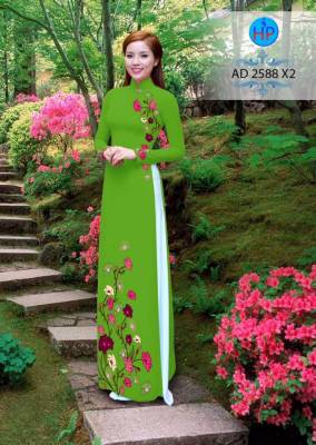 Vải áo dài hoa dây trên dưới-DT 2449