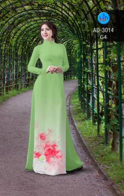 Vải áo dài hoa tà dưới-DT 2474