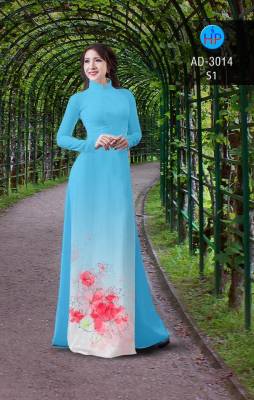Vải áo dài hoa tà dưới-DT 2474