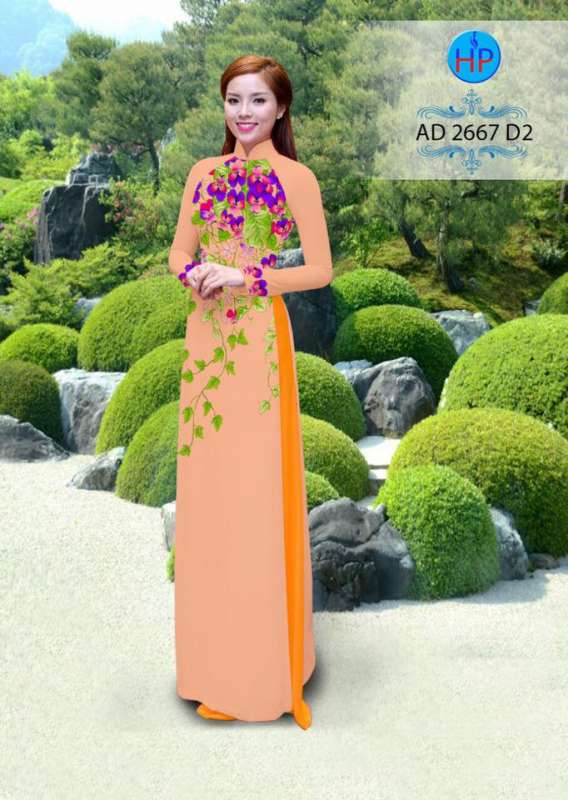 Vải áo dài hoa dây rơi