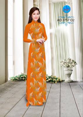 Vải áo dài hoa cỏ toàn thân-DT 2484