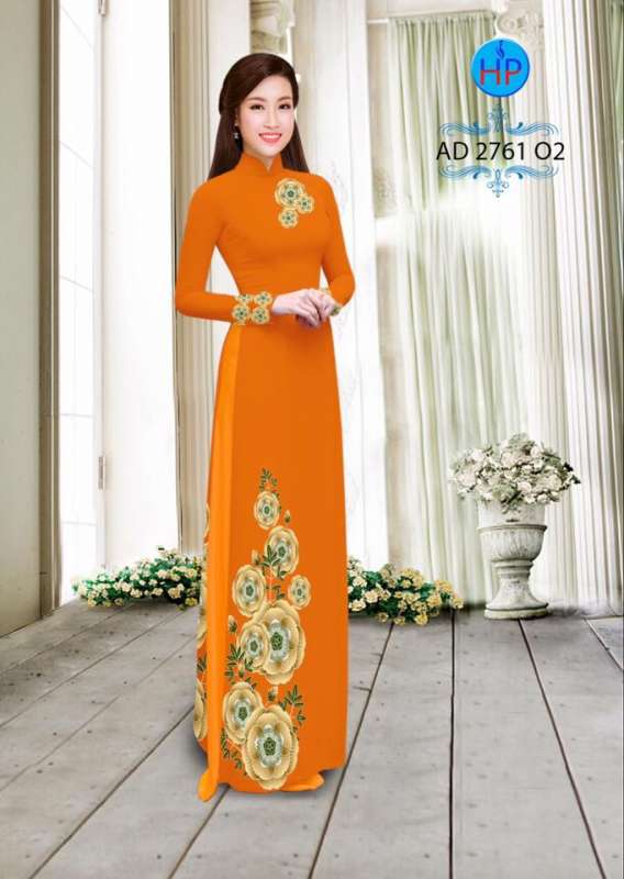 Vải áo dài hoa nhỏ trên dưới