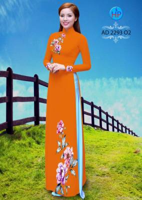Vải áo dài hoa Hồng trên dưới-DT 2503