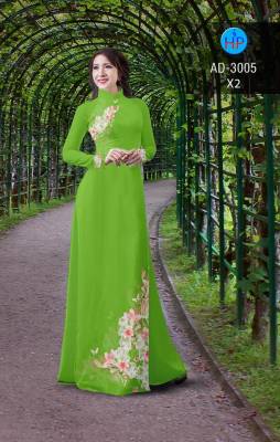 Vải áo dài hoa trên dưới-DT 2515