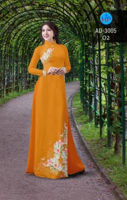 Vải áo dài hoa trên dưới-DT 2515