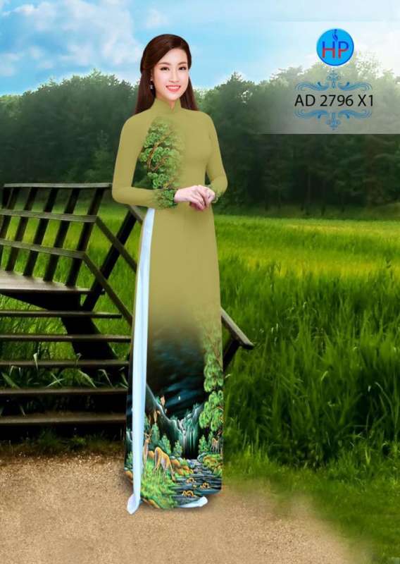 Vải áo dài phong cảnh