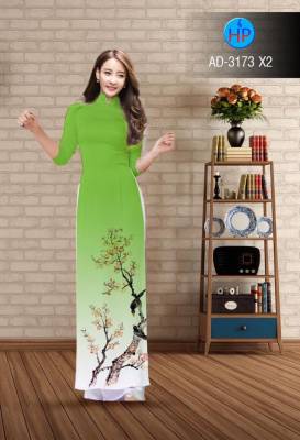 Vải áo dài cành Đào-DT 2519