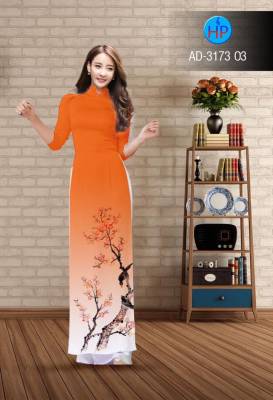 Vải áo dài cành Đào-DT 2519