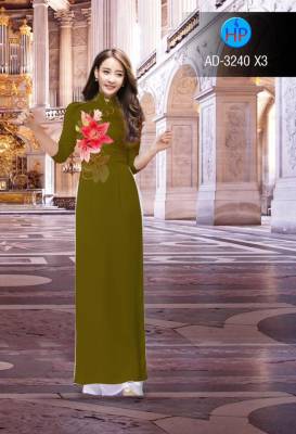 Vải áo dài hoa Ly-DT 2560