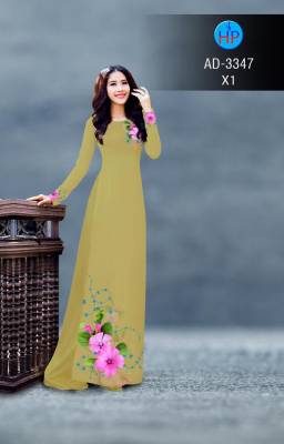 Áo dài bộ hoa trên dưới-DT 2562