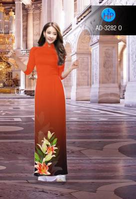 Vải áo dài hoa tà dưới-DT 2566