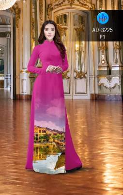 Vải áo dài phong cảnh-DT 2570