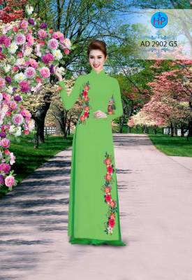 Vải áo dài hoa Hồng dây-DT 2580