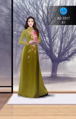 Vải áo dài hoa trên-DT 2583