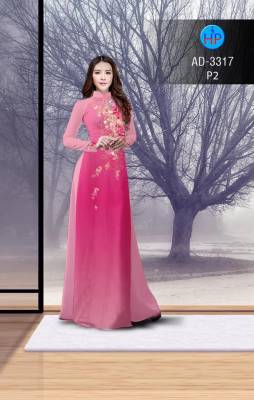 Vải áo dài hoa trên-DT 2583