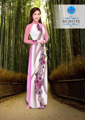 Vải áo dài hoa chạy dọc-DT 2584
