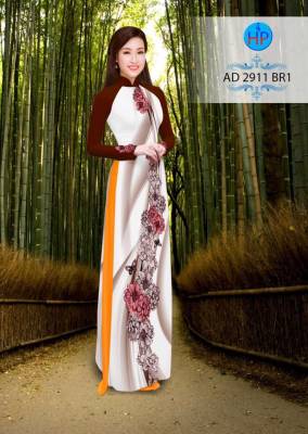 Vải áo dài hoa chạy dọc-DT 2584
