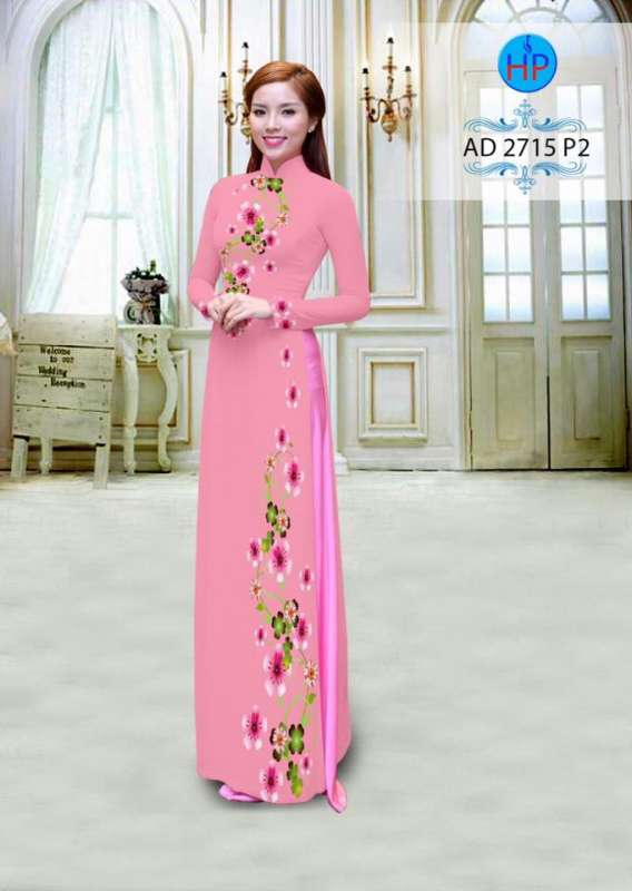 Vải áo dài hoa dây toàn thân