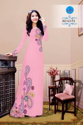 Vải áo dài bộ hoa trên dưới-DT 2592