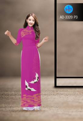 Vải áo dài chim Hạc-DT 2593