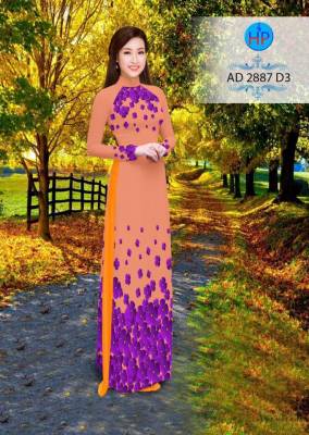 Vải áo dài hoa nhỏ trên dưới-DT 2599